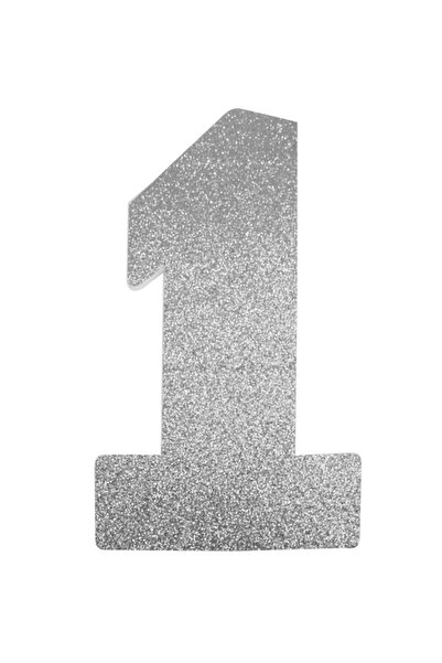 Kazanabil 1 Yaş Simli Strafor Köpük Dekor Rakam 48cm Gümüş