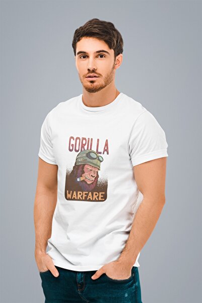 ErTaPassage Ανδρικό μπλουζάκι White Gorilla War με τύπωμα - T8003637