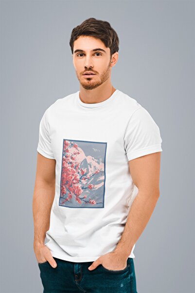 ErTaPassage Ανδρικό μπλουζάκι White Mountain Landscape με τύπωμα - T7844187