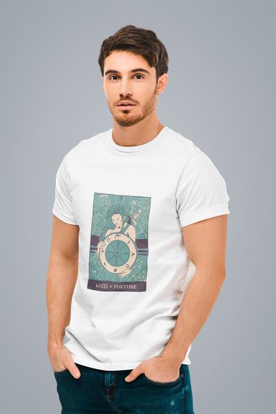 ErTaPassage Tarot alb cu imprimeu masculin tricou - T6266635