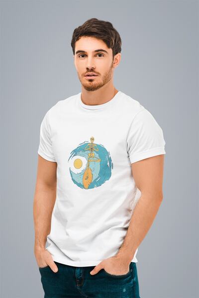 ErTaPassage White Sorcerer Skeleton cu imprimeu Bărbați tricou - T4255071