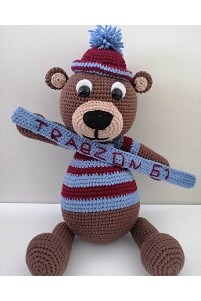 OYUNCAKPARK Trabzonsporlu Fanatik Ayıcık Amigurumi Organik Oyuncak