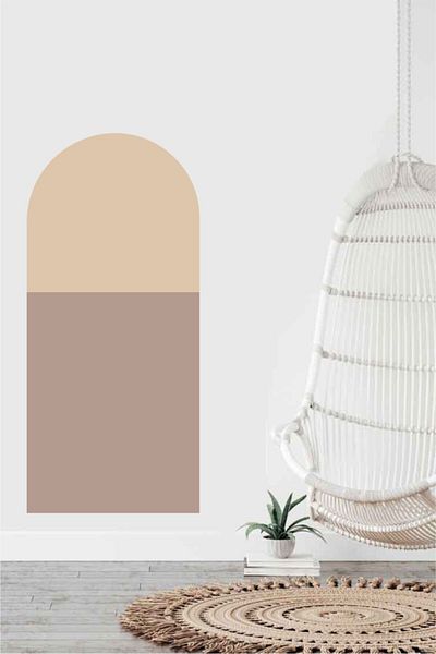 Piksel Grafik Transitional Bohemian Oval Wall Sticker