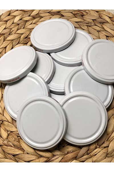 Multiamo Metal 82 Mm White 50 Pieces Canning Jar Lid with Silicone