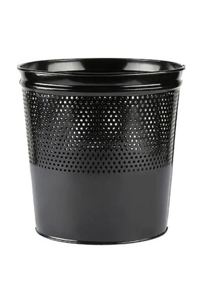 MOBGİFT Siyah Ofis Tipi Boyalı Delikli Çöp Kovası 5'li Set
