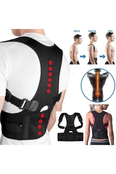 Ankaflex Orthopedic Unisex Black Corset - Medical Anti-Humpback, Back Upright Posture Corset