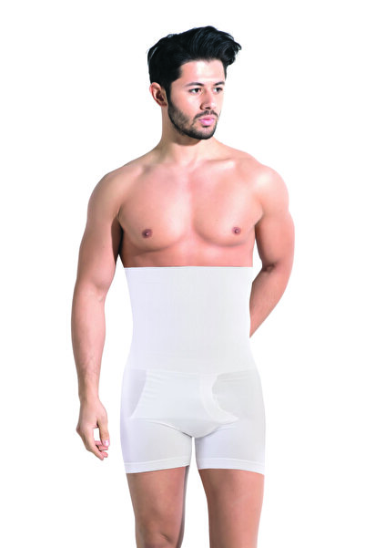 Generic Brand Navy Blue Textile Men's White Double Boxer Corset 6013