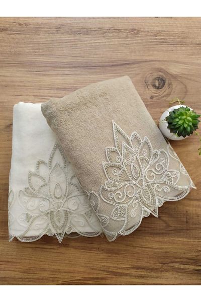 Çeyiz Bahçesi Σετ πετσετών Palm Velvet με προίκα