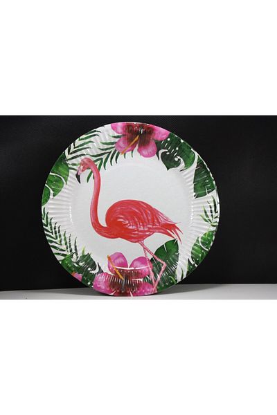 CALIBRE RICHE Flamingo Set of 8 Cardboard Plates and Cups