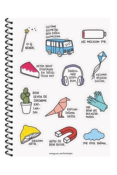 KESKİN COLOR Feeling Things 16.5*22.5 80 Sheets Checked Sticker Notebook What Am I The Sweetest in the World?