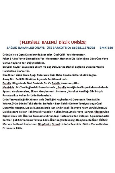 başarı ortopedi Ortopedik Bedensiz Patella Ve Ligament Destekli Meniküs Yan Bağ Dizliği