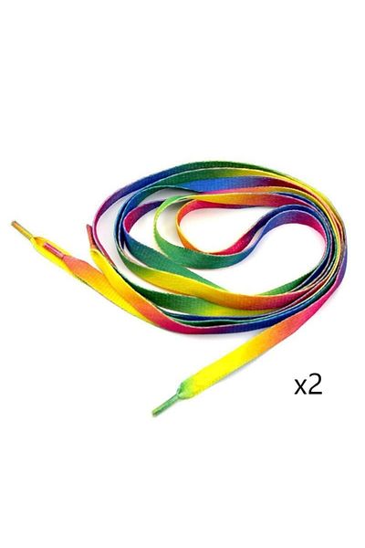 Foottab 2 Pairs Rainbow Style Colorful Shoelaces 120 cm