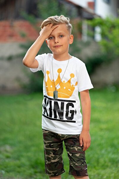 Harika KIDS Boy's Camouflage Capri Suit Necklace Included 4-12 Years