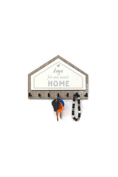 CajuArt Gray and Brown Triangle Keychain Decor - Home Keys
