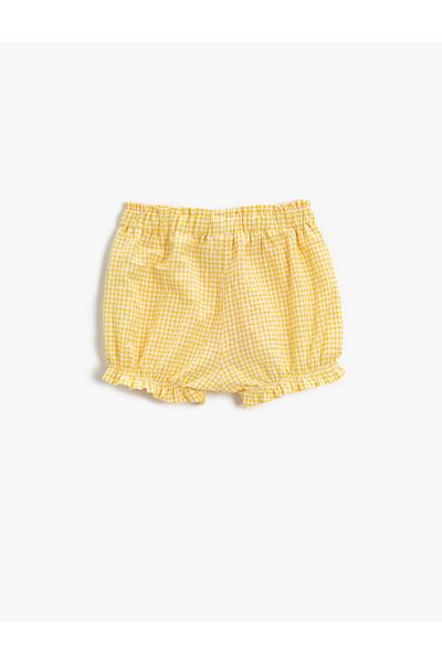 Koton Baby Girl YELLOW PLAID Checked Shorts Cotton