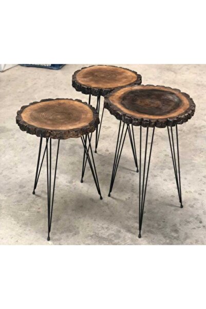 Tapacım Metal Tel Ayak Firkete Kütük Sehpa Ayağı 50 Cm ( 3'lü ) Siyah