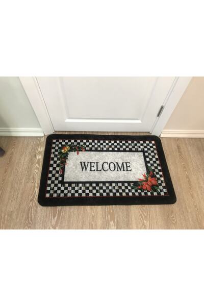 Brillant Welcome Lateks Taban Su Geçirmez Saçaksız (60x90 Ebat ) Kapıönü Paspası