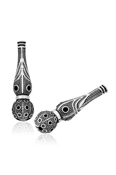 Genel Markalar Gfc-Gms   Gümüş Nokta İşlemeli Desenli Tesbih İmamesi