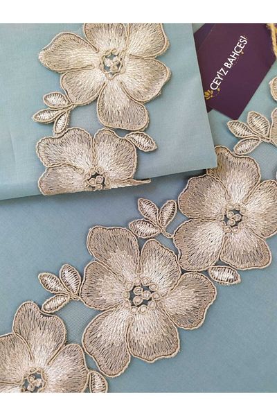 Çeyiz Bahçesi Set cuvertură dublă Petrol Green Daisy