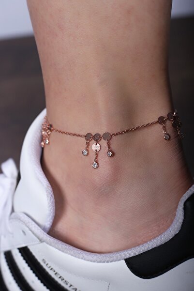 SUNSHINE Gümüş Zirkon Taşlı Pullu Halhal 925 Ayar