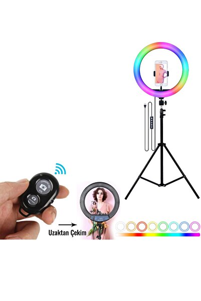 Microcase 26 Cm Youtube Instagram Tiktok Selfie Rgb Led Halka Işık + 2.1 Mt T...
