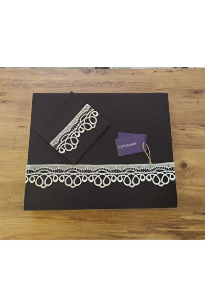 Çeyiz Bahçesi Чорний комплект постільної білизни з подвійним кольцом для двох...