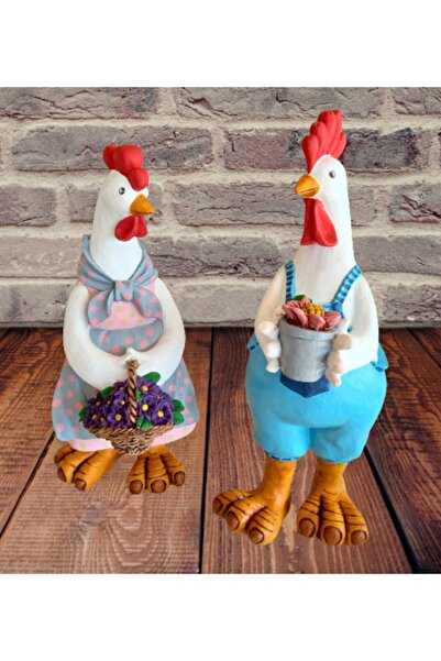 prizmasanatatölyesi Polyester Tavuk&horoz Çifti