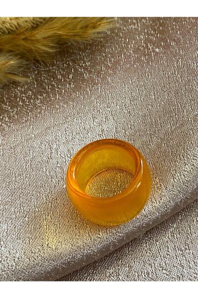 Markiz Takı Turuncu Akrilik Yüzük
