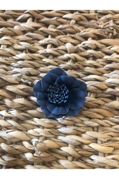 MTTekstilAksesuarı Süet El Yapımı Çiçek Gül Broş Aksesuar - Lacivert 3cm (14 ...
