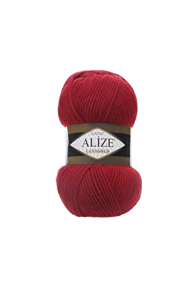 Alize (5 Τεμάχια) Lanagold 50% Μαλλί 100 γραμμάρια Πλεκτό νήμα χειροποίητο 56/κόκκινο