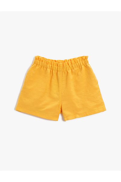 Koton Girl's YELLOW Cotton Shorts