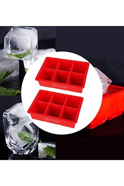 Gurme Chef Silicone Large Size 6-Piece Ice Mold, Set of 2