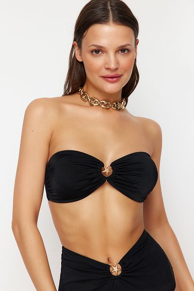 Trendyol Collection Premium trägerloses schwarzes Bikinioberteil - Accessoire, TBESS24BU00150