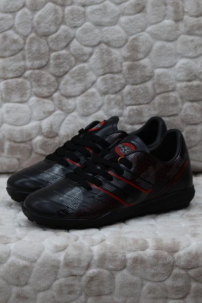 Kinetix Pantofi de fotbal pentru băieți Skill TF J Black Red Lawn Field Carpet Field