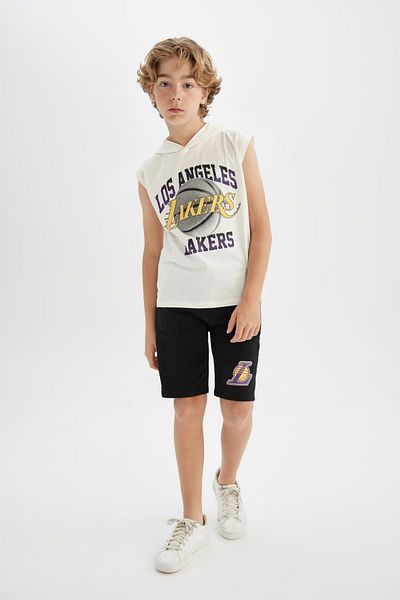 DeFacto شورت رياضي بغطاء للرأس للأولاد من Nba Los Angeles Lakers مكون من قطعتين C2711a824hs