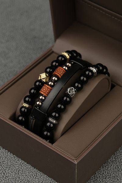 Jack Ferrero MEN'S 3-PIECE SET COMBINATION BRACELET SET
