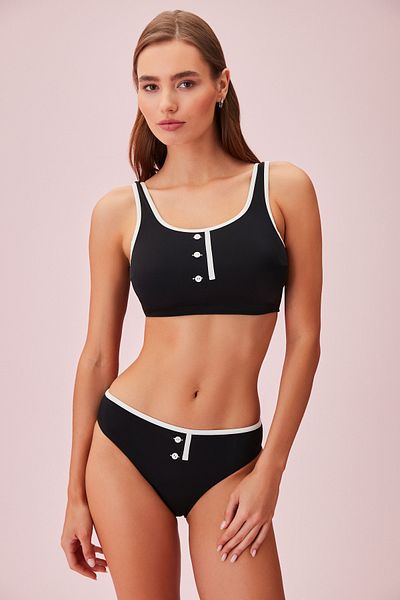 SUWEN Top de bikini cu braței retro