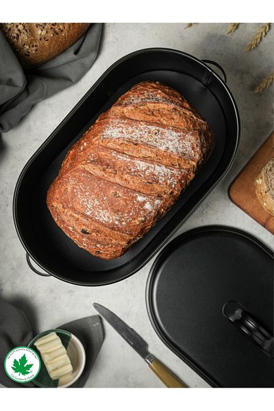 linmetal Metal Lid Bread Bowl (Bread Printed)