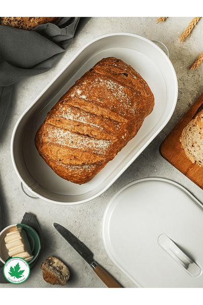 linmetal Metal Lid Bread Bowl (Bread Printed)