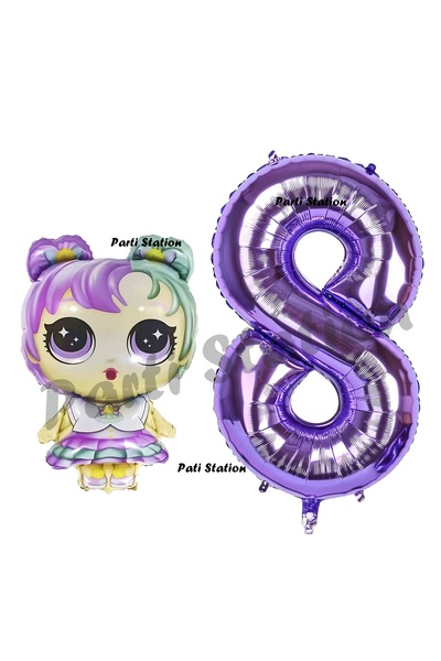 Parti Station مجموعة بالونات LOL للأطفال بعمر 8 سنوات وأرقام أرجوانية لحفلات ...