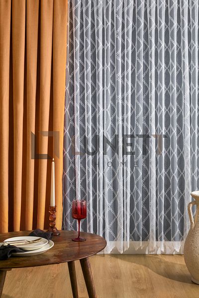LUNETT HOME Mustard Color Pleatless Extra-Forced Flat Planting Background Curtain - Single Wing 9202