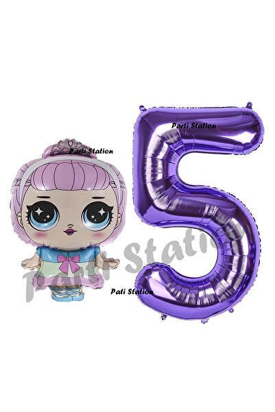 Parti Station مجموعة بالونات LOL للأطفال بعمر 5 سنوات وأرقام أرجوانية لحفلات ...