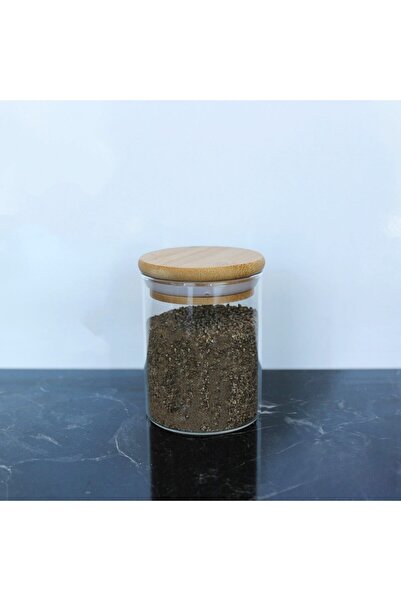 MİEN Mien 250 ML Bambu kapaklı Cam Kavanoz Mien-6508 Akyuzhome