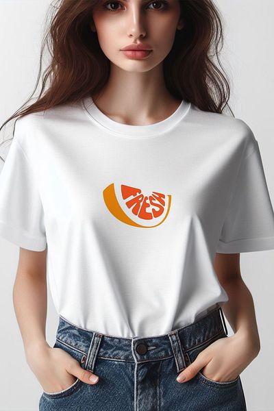 Vordevia 2024 Coquette Fresh Text Printed Λευκό μπλουζάκι Oversize - Crew Neck