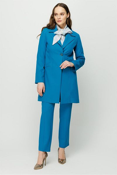 Esswaap Pocket Detailed Trousers Jacket Set Turquoise