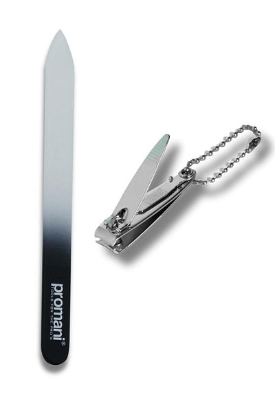 Promani Chain Nail Clipper and Glass File Set