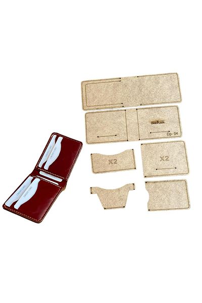 DERİONLİNE Δερμάτινο πρότυπο πορτοφολιού Hobby New (6 τεμάχια mdf)