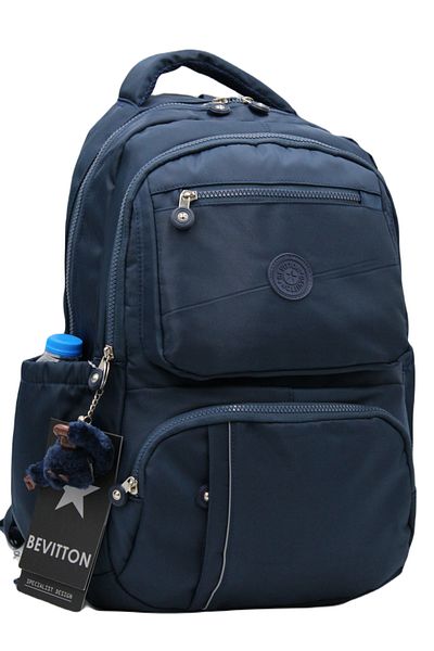 Bevitton Special Water Repellent Fabric Navy Blue Unisex School Backpack A3162