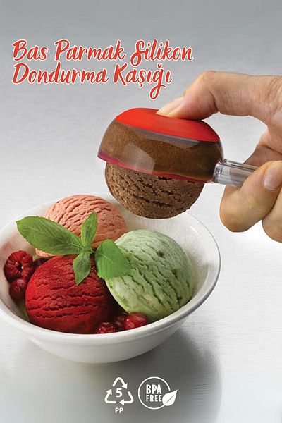 GRİMOR Life Bass Finger Silicone Non-Stick Ice Cream Spoon