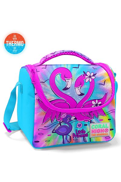 Coral High Cutie de prânz termică pentru copii, albastru, roz, cu model flamingo 11730